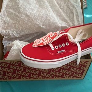 Red Authentic Vans (BRAND NEW)